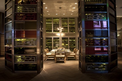 The Wine Tower serves as the private chef’s table and seats up to 8.