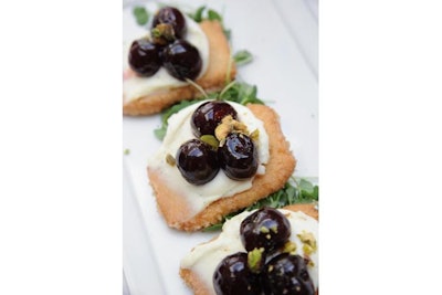 Dessert Crostini With Mascarpone Cheese and Amarena Cherries