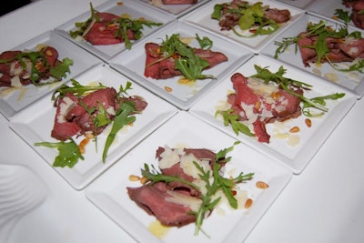 Cuisine Solutions served sliced beef carpaccio with a citrus vinaigrette at this year's Rammy awards.