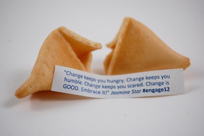 After the conference, Engaging Concepts sent every attendee a thank-you gift of fortune cookies; the fortunes inside were printed with quotes from conference speakers.