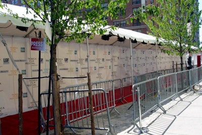 Exterior of a Marquee Walkway With Step-and-Repeat