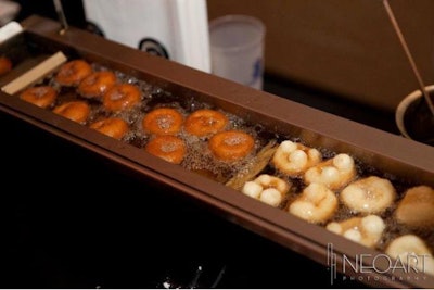 Frying up our famous mini donuts
