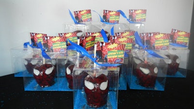 Spider-Man apples with matching tags