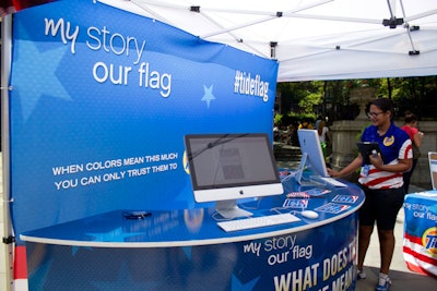 Other activations showcased digital photos that a camera took of visitors by the flag as well as the Facebook app where people can submit their stories for the project.