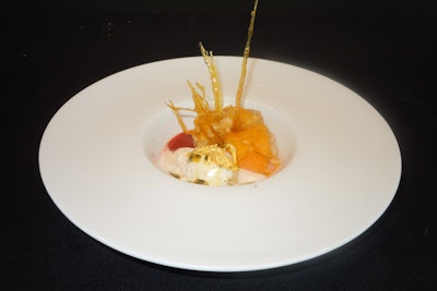 For dessert at the Obama fund-raiser, Chef David Catering served mango and guava bread pudding with chorizo dark rum ice cream.