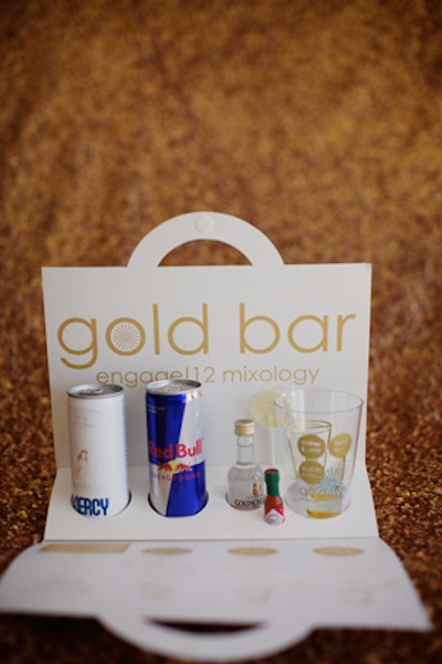 Guests received a minibar kit that included recipes for three cocktails and the ingredients needed to make them, like Red Bull, Goldschlager, and candy drink stirrers.