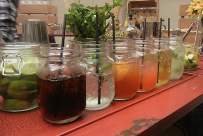 The Walt Disney World Swan & Dolphin Hotel's newest themed banquet beverage station is the 'Moonshine Station.' The setup has a Southern feel, with drinks like the Cosmoshine (a mix of cranberry juice, triple sex, lime and moonshine) and the Cherry Coke (a mix of cherry-flavored moonshine, cola, ice and fresh cherries). Additional flavors include the Melonshine, Apple Pieshine, Rise & Shine, Palmer Moon Tea, and the Moonshine Mojito.