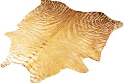 Gold Metallic Zebra Rug