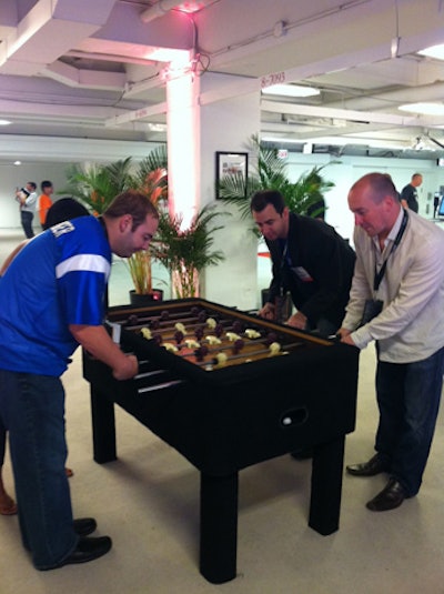 Attendees played foosball between educational sessions.