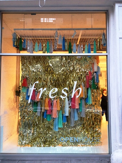 Confetti System built a festive wall that was hung in the main display window of Openhouse Gallery.