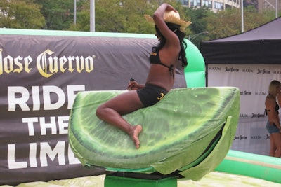 Activities at the beach event included a game called 'Ride the Lime.'