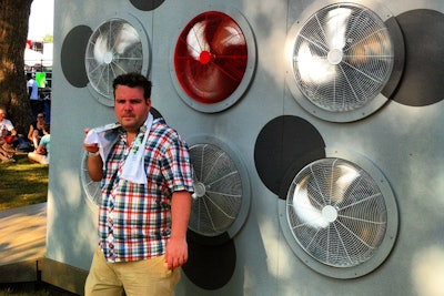 For a more down-to-earth perk, the side wall of Emusic's aura-reading activation had plenty of fans to help cool guests down during the Chicago heat wave.