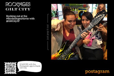 Sincerely has tested the Postagram Engage app at more than 25 events around the country hosted by Gilt Groupe, including screenings of the movie Rock of Ages.
