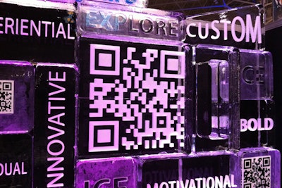 Ice QR Code in Logo Wall (It works in ice.)