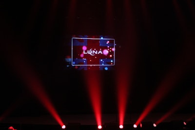 Before the show began, a sign onstage showcased the logos of such sponsors as Luna.