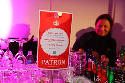 Patron also hosted the bars, where specialty tequila cocktails included the 'Macy's Margarita.'
