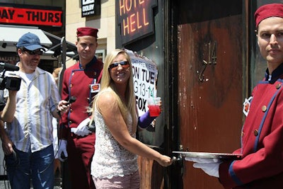 Guests used branded keys to attempt to unlock the door to the 'Hotel Hell' at Hollywood & Highland and scoop up prizes from Fox as part of a promotion for the show by the same name.