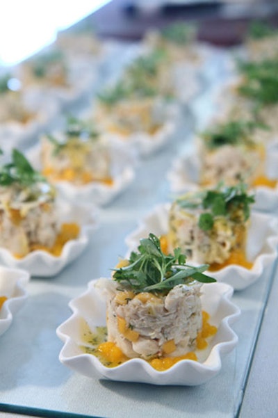 Design Cuisine Caterers served a crab and mango salad on two buffets at the Chef's Challenge on Monday night.