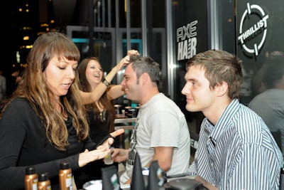 Axe Hair had a hairstyling station for men. Four stylists were on hand to offer impromptu services.