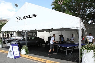 Lexus had cars parked throughout the tournament grounds as well in their tent where guests could also play ping-pong in the downtime between matches.