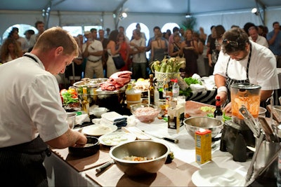 Victor Albisu and Bryan Voltaggio went head-to-head (literally) in facing kitchens for the Chef's Challenge.