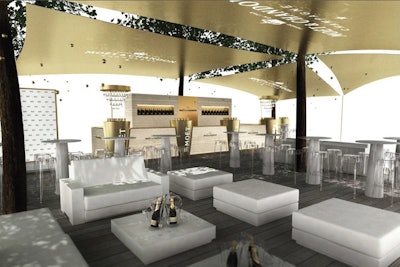 The Moët & Chandon Terrace at this year's U.S. Open will have a champagne and white color scheme and an illuminated floor.