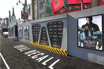 Total Recall premiered at Grauman's Chinese Theatre with a logo-inset carpet and props galore from the film.