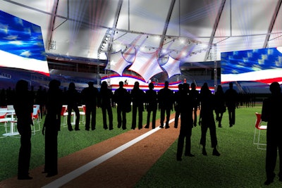 The Republican National Convention welcome event for delegates and media will be Sunday night at Tropicana Field. The stadium has a dome to protect against any rain from Tropical Storm Isaac.