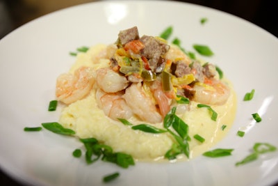 Lacassin is using local ingredients in his menu items whenever possible. He plans to serve Gulf shrimp with smoked sausage, onions, and peppers in a white-wine cream sauce over cheddar cheese grits.