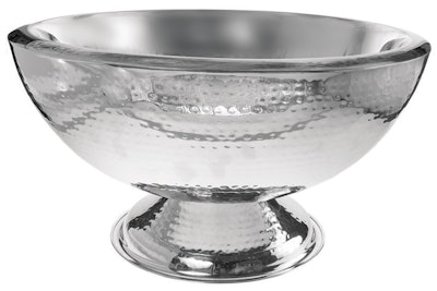 Round, hammered punch bowl, $20, available in New York from Something Different Party Rental