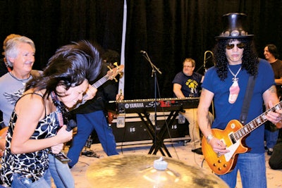 David Fishof created Rock ’n’ Roll Fantasy Camp in 1997 to give ordinary folks a chance to play music with rock legends like Slash from Guns n’ Roses. The company’s corporate division gives businesses the opportunity to re-energize employees with teambuilding workshops designed to encourage creativity, communication, and collaboration. Participants work with rock stars to rewrite lyrics to a song and then perform it onstage. Sessions can last one to two days and end with an all-star concert. Prices range from $35,000 to $60,000 for groups of 100 to 200.