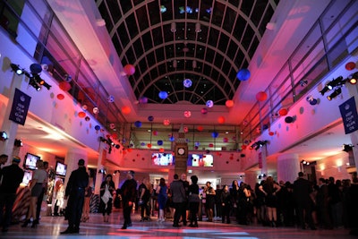 A crowd filled the California Market Center for the party following the show.