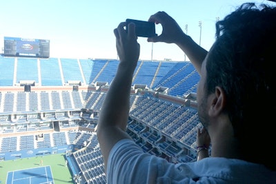 The U.S.T.A. helped promote Evian's effort by putting some of the Instagram shots up on the stadium Jumbotrons.