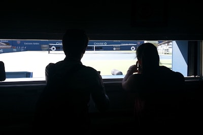 The tour hit a number of sections of the Arthur Ashe Stadium that aren't open to the public, including one of the dugout areas used by photographers and videographers.