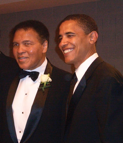 Muhammad Ali and Barack Obama at a PWEE-planned event.
