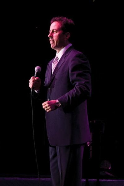 Jerry Seinfeld performs at a private event.