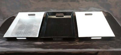 With animal prints ruling the fashion runways this year, DC Rental has jumped on the trend with its new alligator-print service tray, which comes in silver, black, and white.