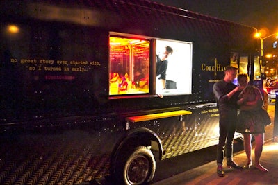 Cole Haan posted the location of its food truck on its Twitter account. Some people who tweeted with the hashtag #DontGoHome were rewarded with special toppings, such as bacon, on their complimentary grilled cheese sandwiches.