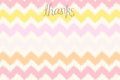Palm Beach Parties is offering a new crop of stationery designs this fall, including this colorful chevron thank-you note—it was one of five styles included in the MTV Movie Awards swag bags earlier this year, and will be part of the 2012 Emmys Gift Lounge. The company also offers invitations, banners, labels, favor tags and more. Bonus: DIY printing options are available.