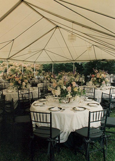 Tent: Garden spaces accommodate standing and seated events.