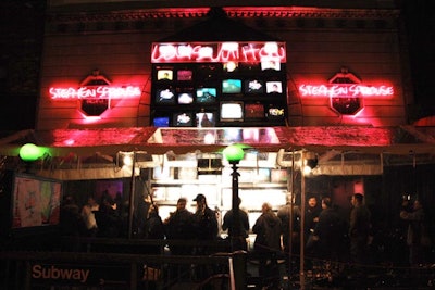 For the 2009 launch of its Stephen Sprouse collection, Louis Vuitton paid homage to the late designer with an event at the Bowery Ballroom. Outside the downtown New York concert venue, the French fashion house installed neon signs and approximately 66 thrift-store televisions playing original footage from the Sprouse estate.