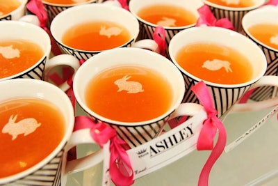 Specialty 'White Rabbit' cocktails were served in William Ashley teacups.
