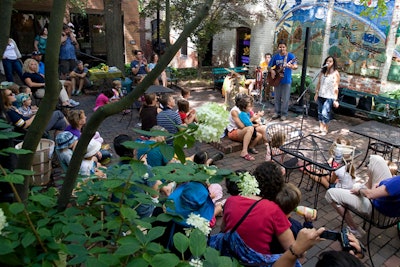 Outdoor entertainment in downtown Ann Arbor