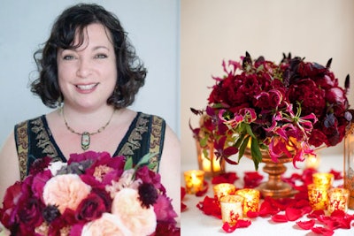 Jessica Wolvek of Fleurs Floral & Event Design in New York is working with lots of gold this season. 'Fall flowers are amazing, and I think last year was about making everything look rustic. This year, I feel that the movement is toward a classic elegance, and nothing communicates that like gold,' she said.