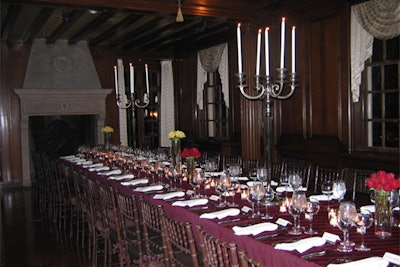 “Camelot”-style dinner in the music room