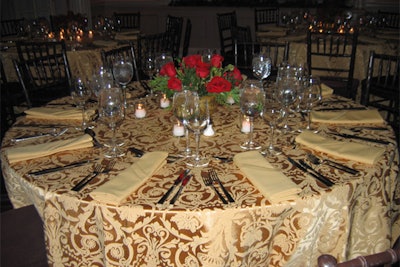 Holiday party table setting
