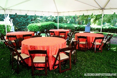 Tented backyard for a garden party