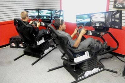 Entertain guests with a driving simulator