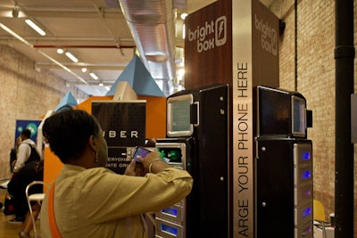At the May iteration of Internet Week in New York, Brightbox stations positioned around the venue allowed conference attendees to quickly and conveniently recharge their cellphones between sessions.