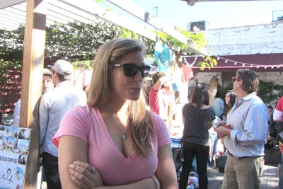 Here is Annie, with me in the background, overseeing her first annual flea market for the burgeoning Brooklyn surfer community. (Who knew?) The event raised money for not one but two local surfer nonprofits. (Again, who knew these groups even existed?)Stoked uses board sports—specifically surf, skate, and snow—to mentor and empower inner-city youth in New York and L.A. Surfrider NY focuses on protecting local waterways and the species that reside within those affected ecosystems—a current initiative is a plastic bag ban in New York.